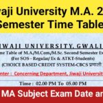 Jiwaji University M.A. 2nd Semester Exam Time Table