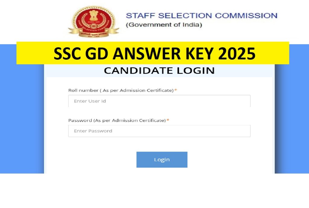 SSC GD Constable Answer Key 2025