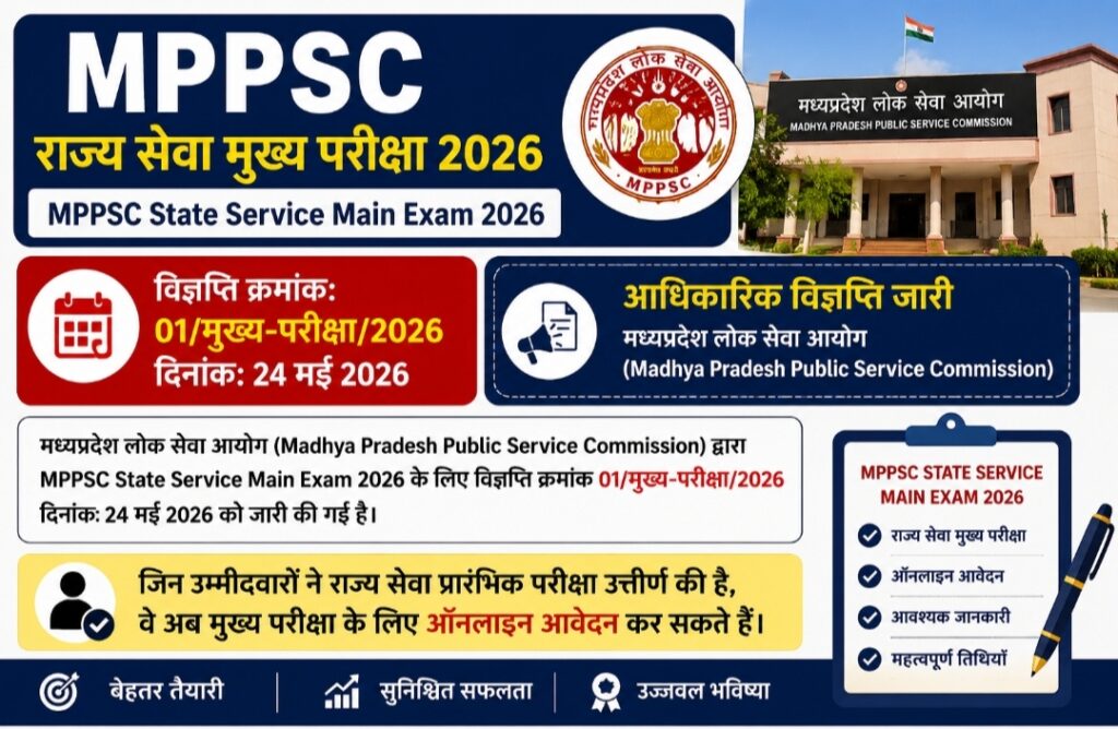 MPPSC State Service Main Exam 2026 Application Form, Exam Date, Eligibility and Complete Details